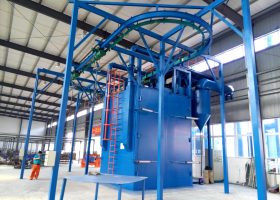 發(fā)往山東濟南的懸鏈式拋丸機有哪些特點？